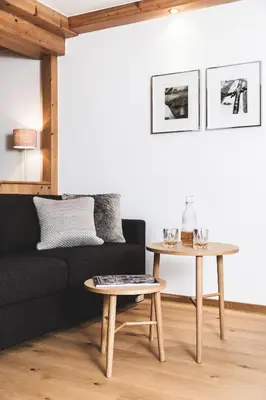 Ein Sitzbereich in der Unterkunft Alpines Gourmet Hotel Montanara