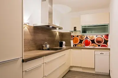 Küche/Küchenzeile in der Unterkunft Apartment Schafbergblick mit Balkon