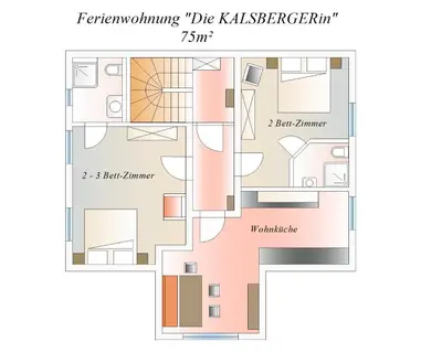 Grundriss der Unterkunft Die KALSBERGERin Ferienwohnung für Genießer