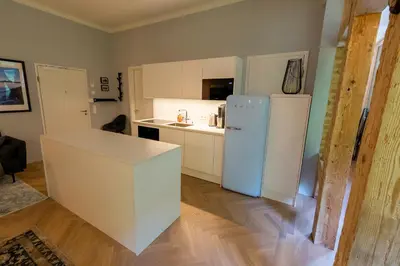 Küche/Küchenzeile in der Unterkunft Apartment in historischer Villa mit Parkplatz