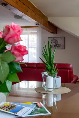 Ein Sitzbereich in der Unterkunft Appartement Sisipark