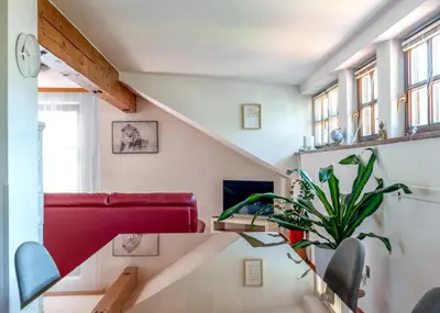 Ein Sitzbereich in der Unterkunft Appartement Sisipark