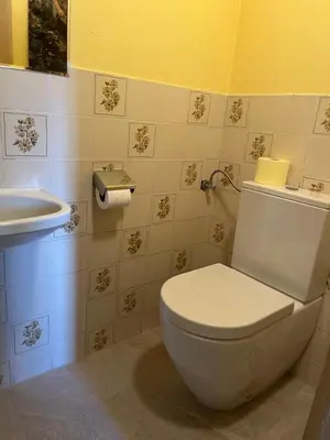Ein Badezimmer in der Unterkunft Bauernhof Lehengut