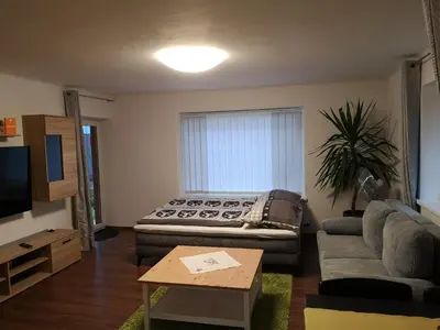 Ein Sitzbereich in der Unterkunft Apartment Schwarzindien