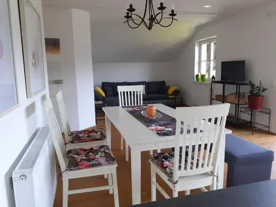 Ein Sitzbereich in der Unterkunft Haus Gertrude Hörack