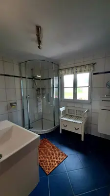 Ein Badezimmer in der Unterkunft Ferienhaus Waldglück