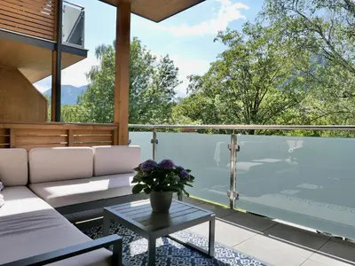 Ein Balkon oder eine Terrasse in der Unterkunft Apartment Auszeit