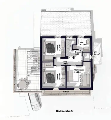 Grundriss der Unterkunft Chalet Eben