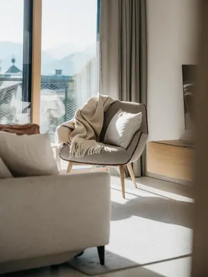 Ein Sitzbereich in der Unterkunft Haven Mountain Retreat