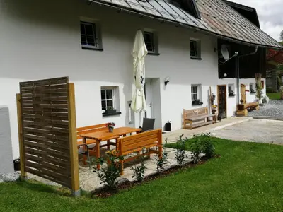 Ein Garten an der Unterkunft Ferienhaus Krallinger