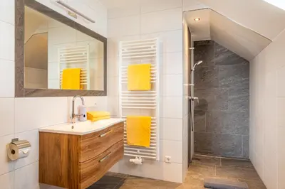 Ein Badezimmer in der Unterkunft Moamoosgut