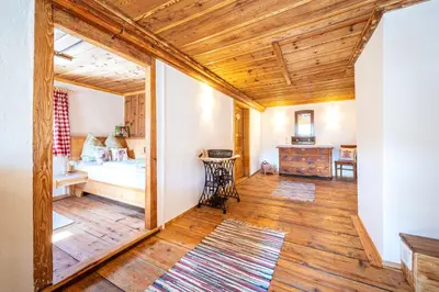 Ein Bett oder Betten in einem Zimmer der Unterkunft Ferienhaus Schwöllerbauer