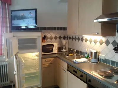 Küche/Küchenzeile in der Unterkunft Appartement Hinterleiten