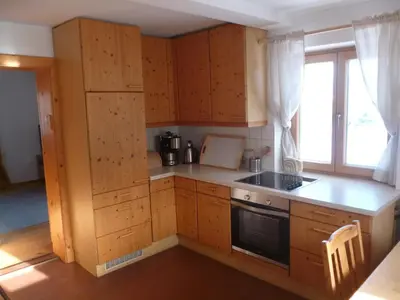 Küche/Küchenzeile in der Unterkunft Ferienwohnung Schwarzindien