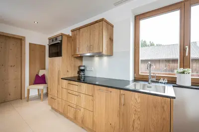 Küche/Küchenzeile in der Unterkunft Apartments Untersüßgut Eben