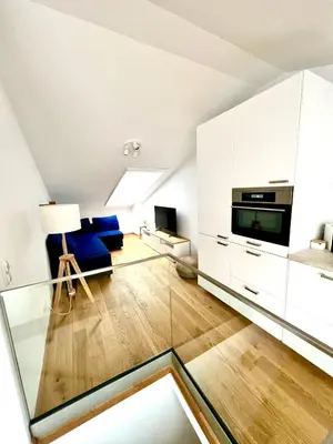Küche/Küchenzeile in der Unterkunft Gmunden Skyline