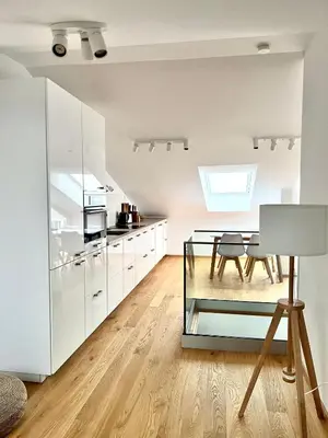 Küche/Küchenzeile in der Unterkunft Gmunden Skyline