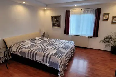 Ein Bett oder Betten in einem Zimmer der Unterkunft Wohnung mit Garten, Sauna und Infrarotkabine