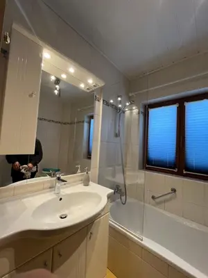 Ein Badezimmer in der Unterkunft Haus Knauß