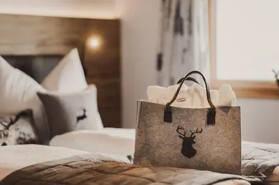 Ein Bett oder Betten in einem Zimmer der Unterkunft Chalet Hochthron
