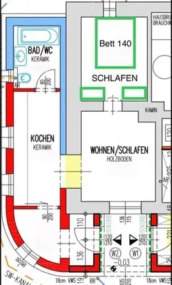 Grundriss der Unterkunft Dambach Appartement