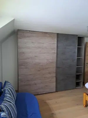 Ein Bett oder Betten in einem Zimmer der Unterkunft Ferienwohnung Schmaranzer