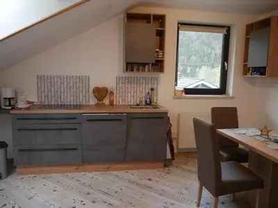 Küche/Küchenzeile in der Unterkunft Ferienwohnung BergTime