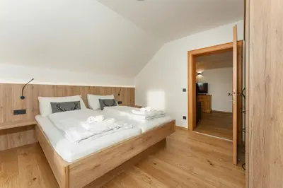 Ein Bett oder Betten in einem Zimmer der Unterkunft Bergchalet 
