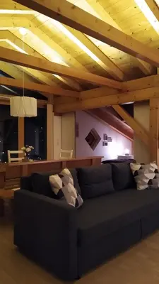 Ein Sitzbereich in der Unterkunft Apartment Hohenwerfen