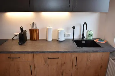 Küche/Küchenzeile in der Unterkunft Apartments Sprung