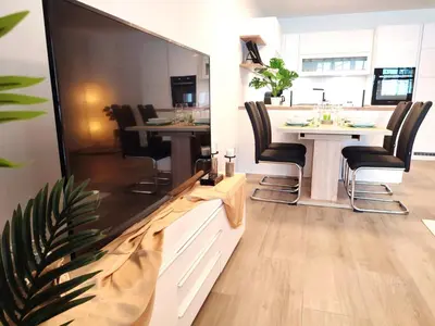 Ein Sitzbereich in der Unterkunft Modern Mountain Apartment - free parking & sauna