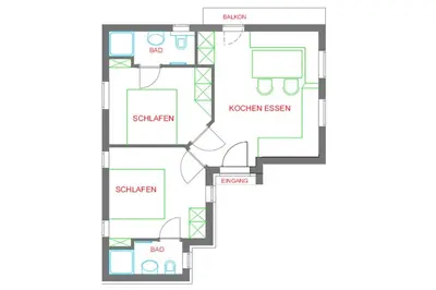 Grundriss der Unterkunft Ferienwohnung - Ferienhaus Kirchboden