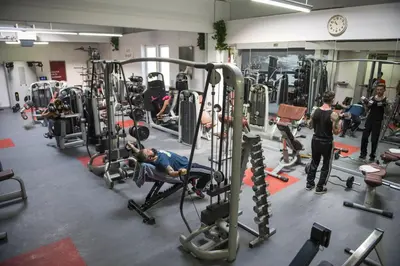 Das Fitnesscenter und/oder die Fitnesseinrichtungen in der Unterkunft Einzimmer-Apartment 25 m2 Gartenzinken im Zentrum von Bad Ischl