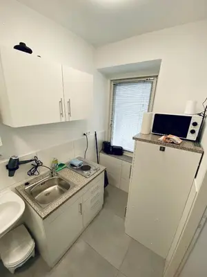 Küche/Küchenzeile in der Unterkunft Einzimmer-Apartment 25 m2 Gartenzinken im Zentrum von Bad Ischl