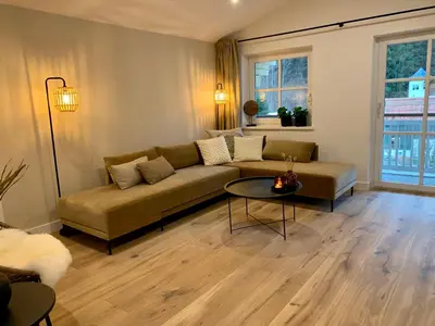 Ein Sitzbereich in der Unterkunft Haigis Lodge 2