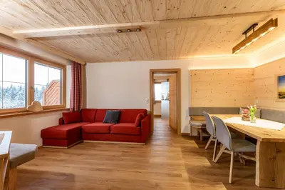 Ein Sitzbereich in der Unterkunft Pircherhof Appartements