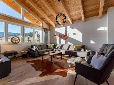 Ein Sitzbereich in der Unterkunft Grebenzen Lodge Prinz