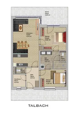 Grundriss der Unterkunft Ferienwohnung Talbach