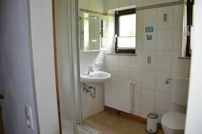 Ein Badezimmer in der Unterkunft Seehof Royer