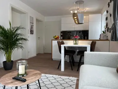 Ein Sitzbereich in der Unterkunft EXCLUSIVES APARTMENT - Auszeit Mondsee