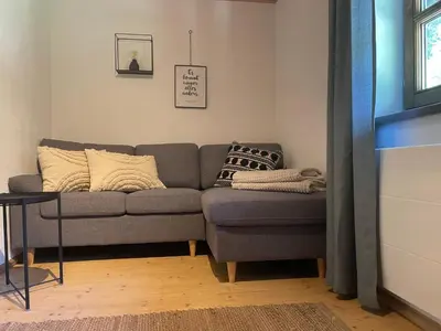 Ein Sitzbereich in der Unterkunft Appartement Josef im Bauernhaus Edt