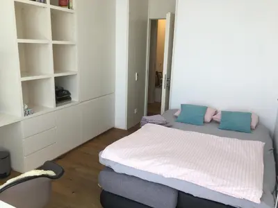 Ein Bett oder Betten in einem Zimmer der Unterkunft Attersee Luxury Design Villa with dream views, large Pool and Sauna