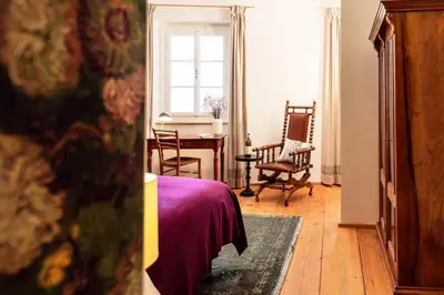 Ein Sitzbereich in der Unterkunft Podenhaus