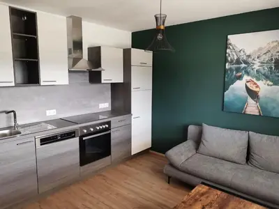 Küche/Küchenzeile in der Unterkunft Berg:Zeit_Apartments
