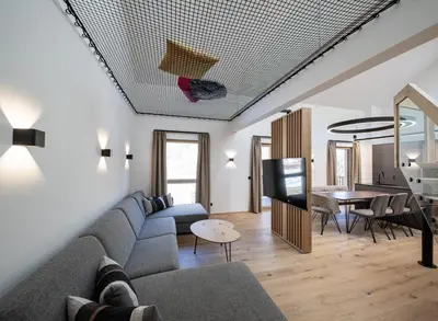Ein Sitzbereich in der Unterkunft Salzkammergut Lodge
