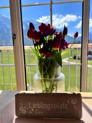 Ein allgemeiner Bergblick oder ein Berglick von der Ferienwohnung aus