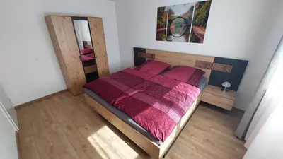 Ein Bett oder Betten in einem Zimmer der Unterkunft Ferienwohnung Claudia mit Terrasse