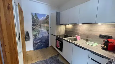 Küche/Küchenzeile in der Unterkunft Bergkristall Ruhe und Aussicht auf 1100m