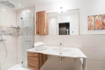 Ein Badezimmer in der Unterkunft Ferienhaus Zur alten Mühle