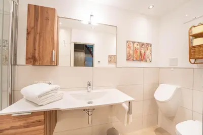 Ein Badezimmer in der Unterkunft Ferienhaus Zur alten Mühle